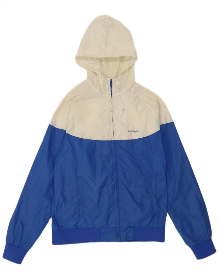 Jachetă de ploaie cu glugă Carhartt pentru femei UK 14 Medium Blue Colorblock Nylon