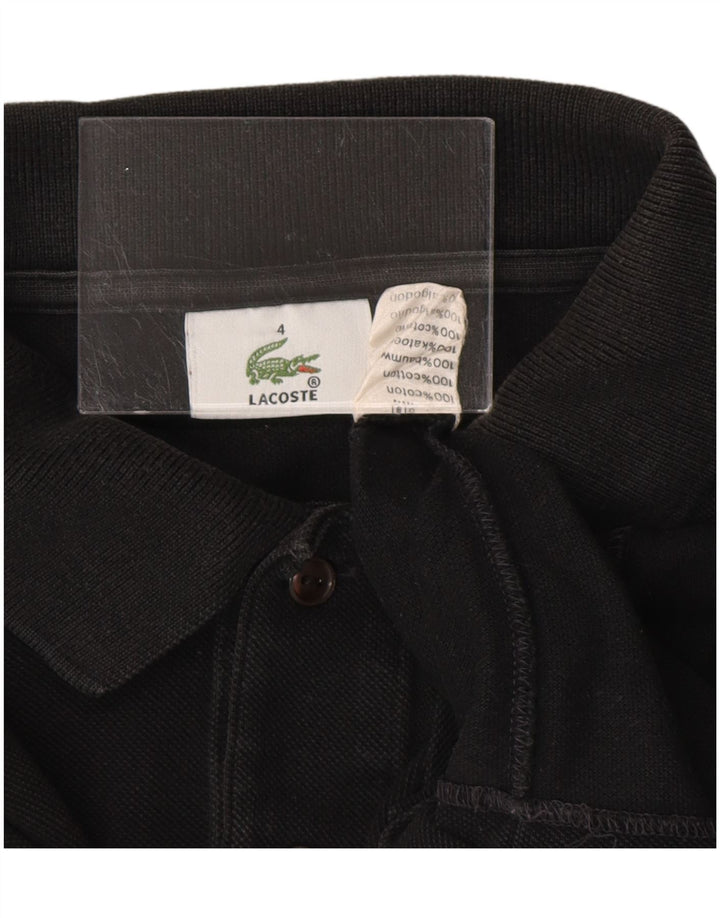 Tricou polo LACOSTE pentru bărbați, mărimea 4, bumbac negru mediu