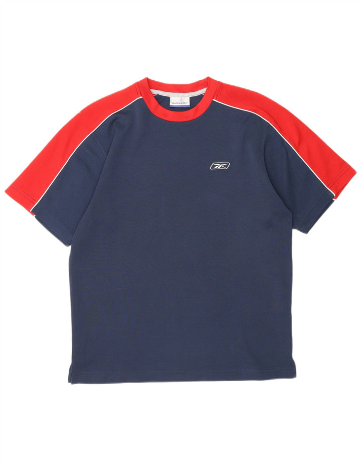 Tricou pentru bărbați Reebok Top mic, bleumarin, poliester color bloc