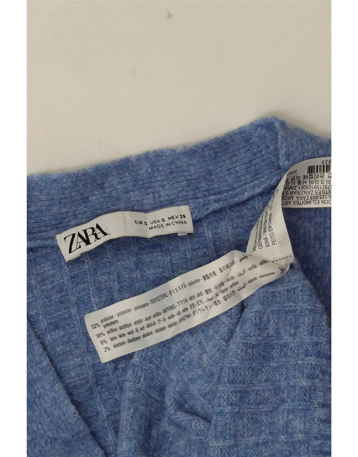 Pulover cardigan supradimensionat pentru femei Zara UK 10 Poliester albastru mic