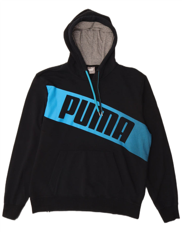 Pulover cu glugă grafic PUMA pentru bărbați, mare, negru, bumbac color bloc