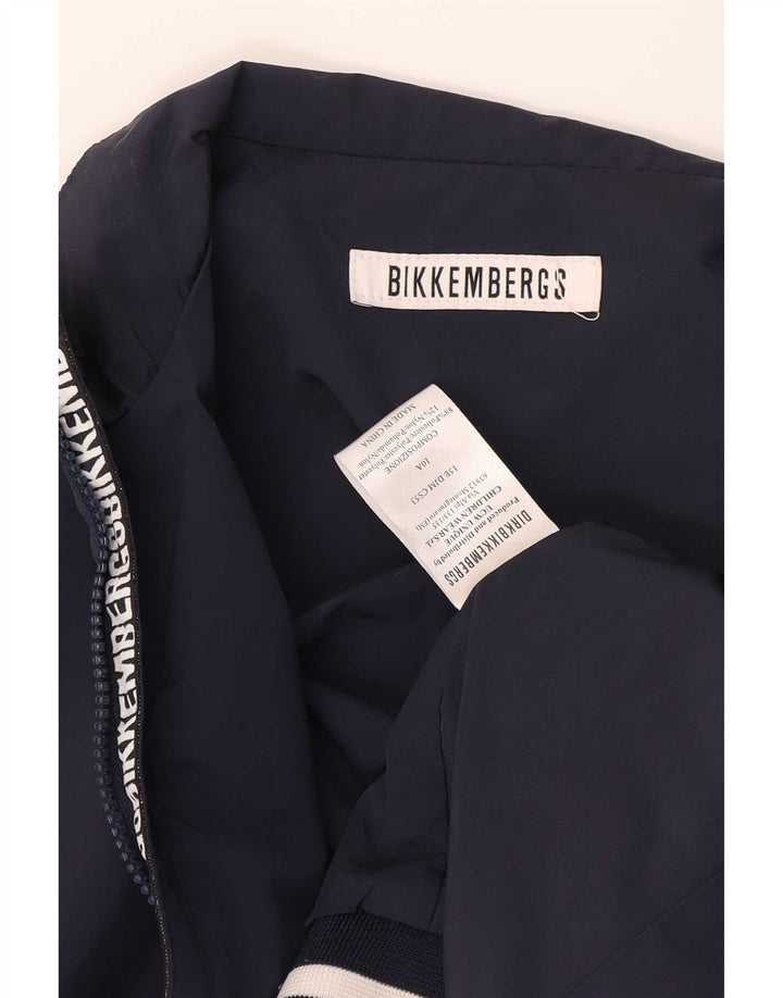 Jachetă bomber pentru băieți Bikkembergs 9-10 ani, albastru bleumarin, poliester color bloc