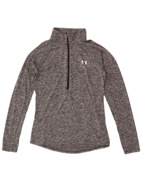 Top de trening Under Armour pentru bărbați Heat Gear Pullover, mic, gri pătat