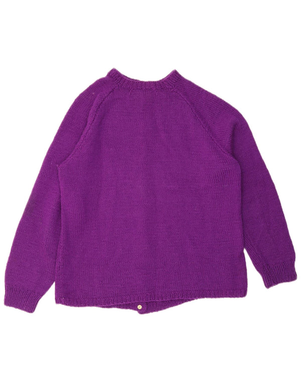 Pulover Cardigan Vintage pentru Damă UK 14 Violet Mediu