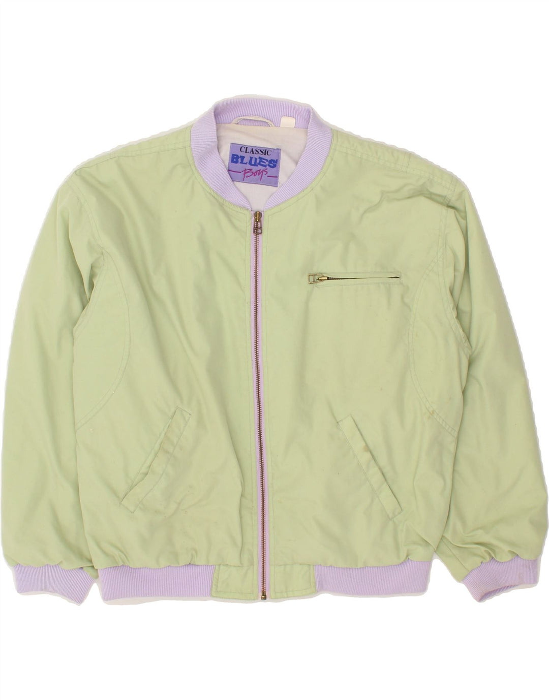 BLUES Boys Bomber Jacket 15-16 Years Green Cotton Vintage Blues and Second-Hand Blues from Messina Hembry 