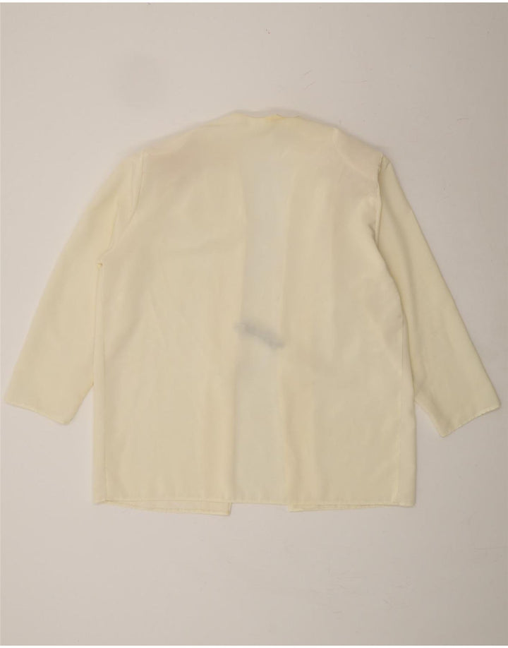 VINTAGE Womens 3/4 Sleeve Blazer Jacket UK 18 XL Off White Vintage Vintage and Second-Hand Vintage from Messina Hembry 