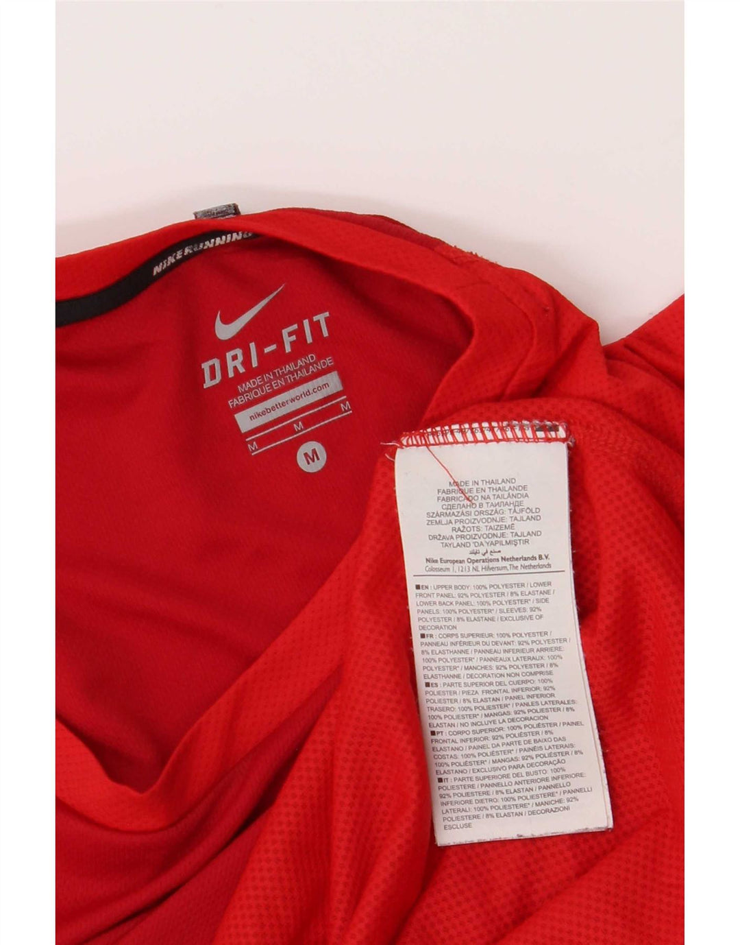 Tricou Nike Dri Fit pentru bărbați Top Mediu Roșu Poliester Colorblock