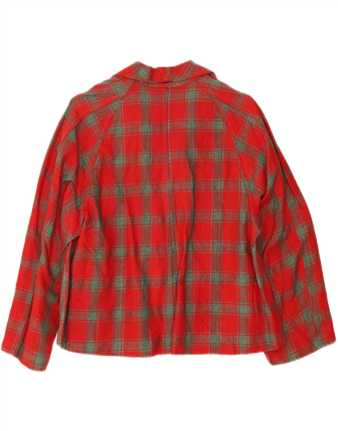 Blazer Vintage pentru femei cu 1 nasture, UK 12 Medium Red Check