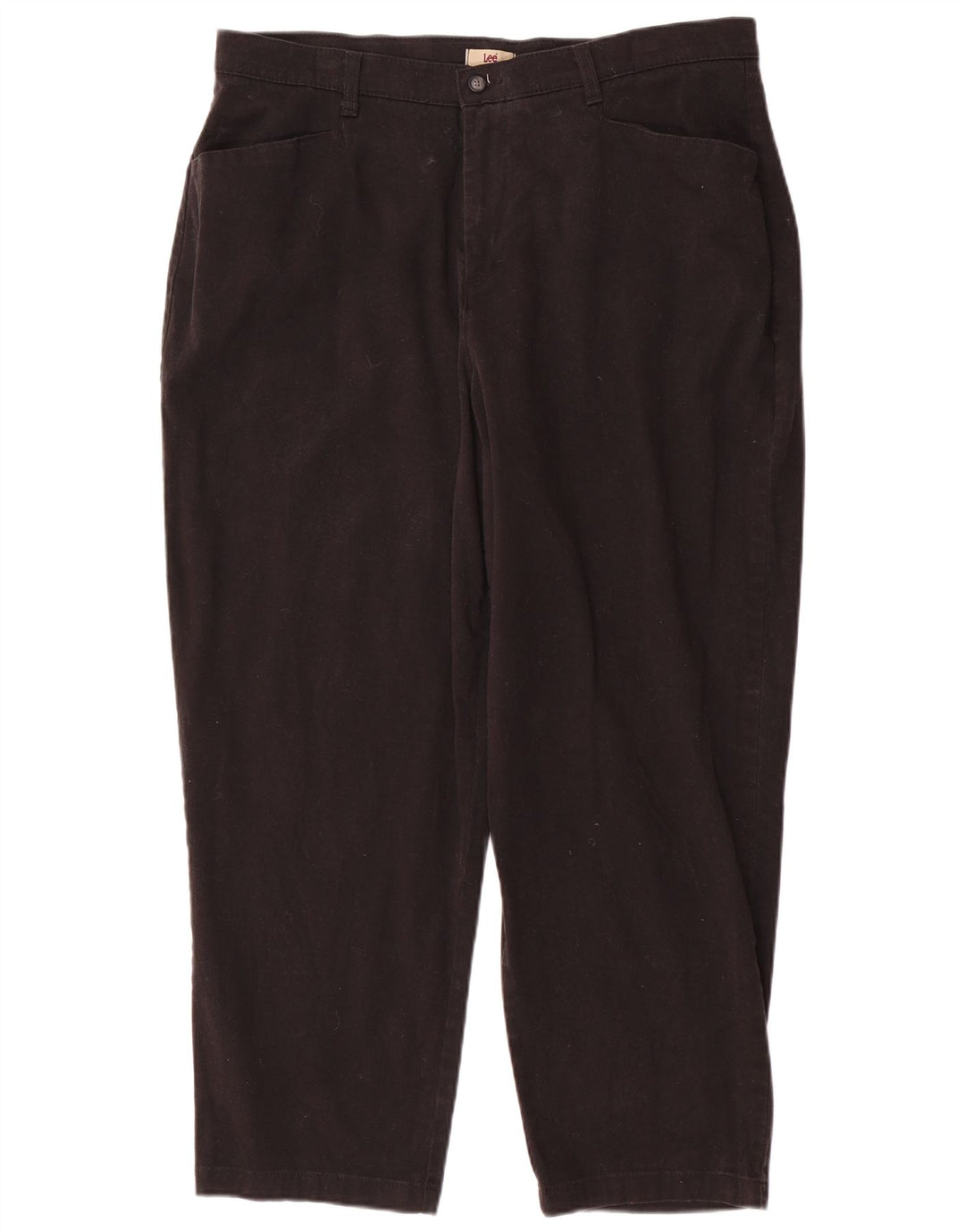 Pantaloni casual crop Lee pentru femei US 18 2XL W38 L28 bumbac negru