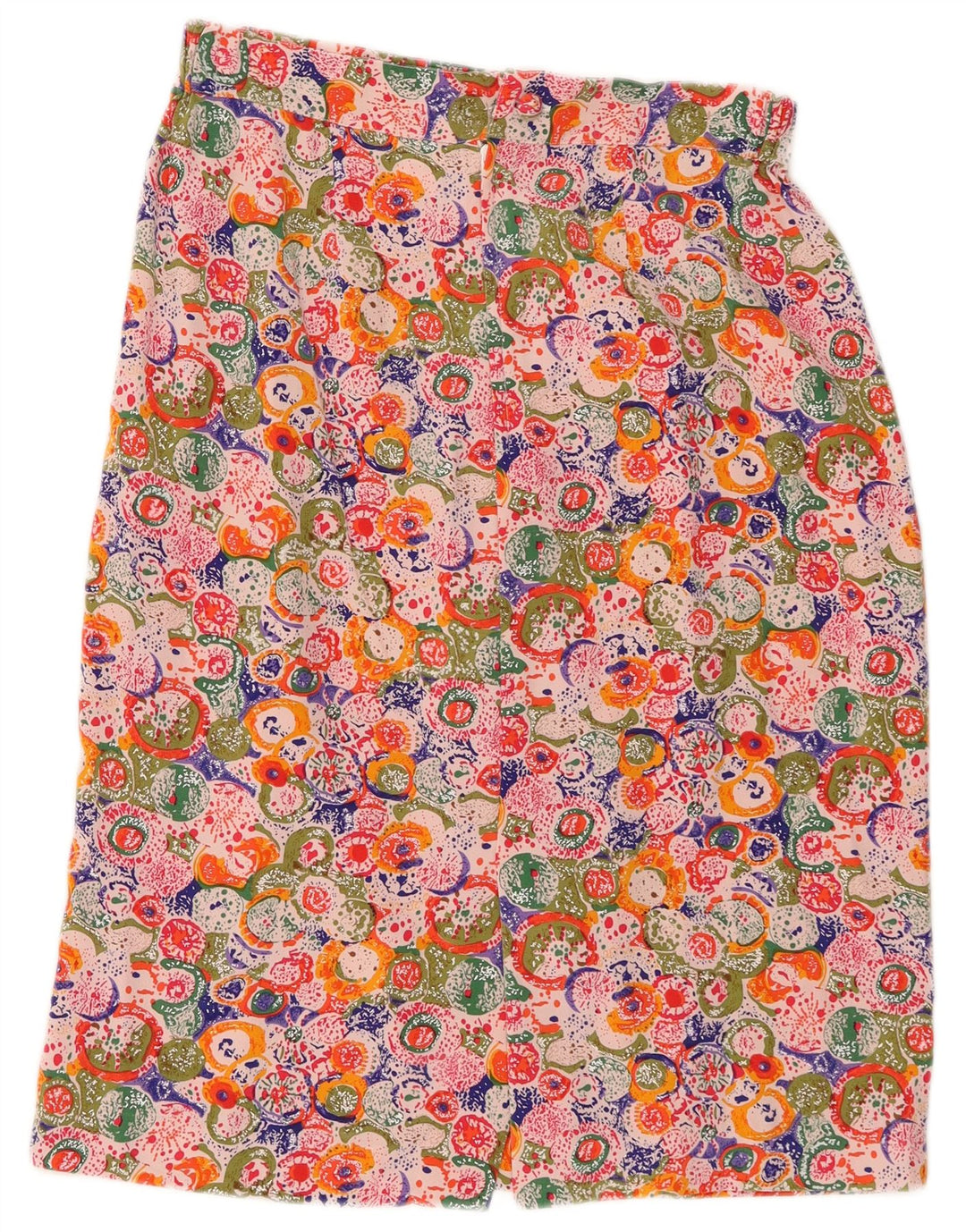 Fusta Dreaptă Vintage Femei EU 38 Medium W28 Mătase Florală Multicoloră