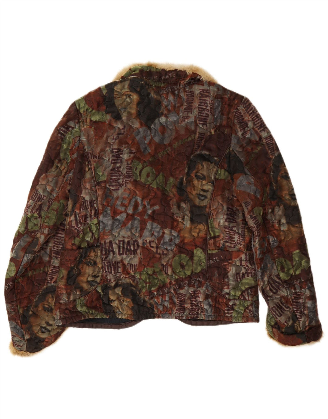 Jachetă vintage pentru femei cu grafică cu 3 nasturi IT 42 Medium Multicolor