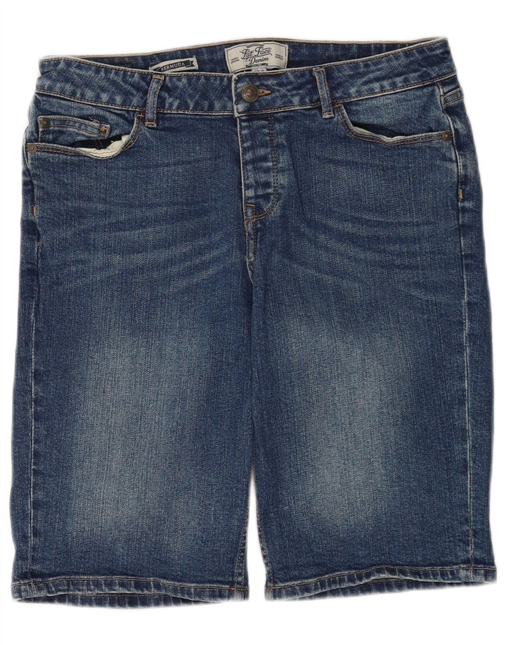 Bermudă pentru femei Fat Face din denim UK 12 Medium W30 Bumbac albastru