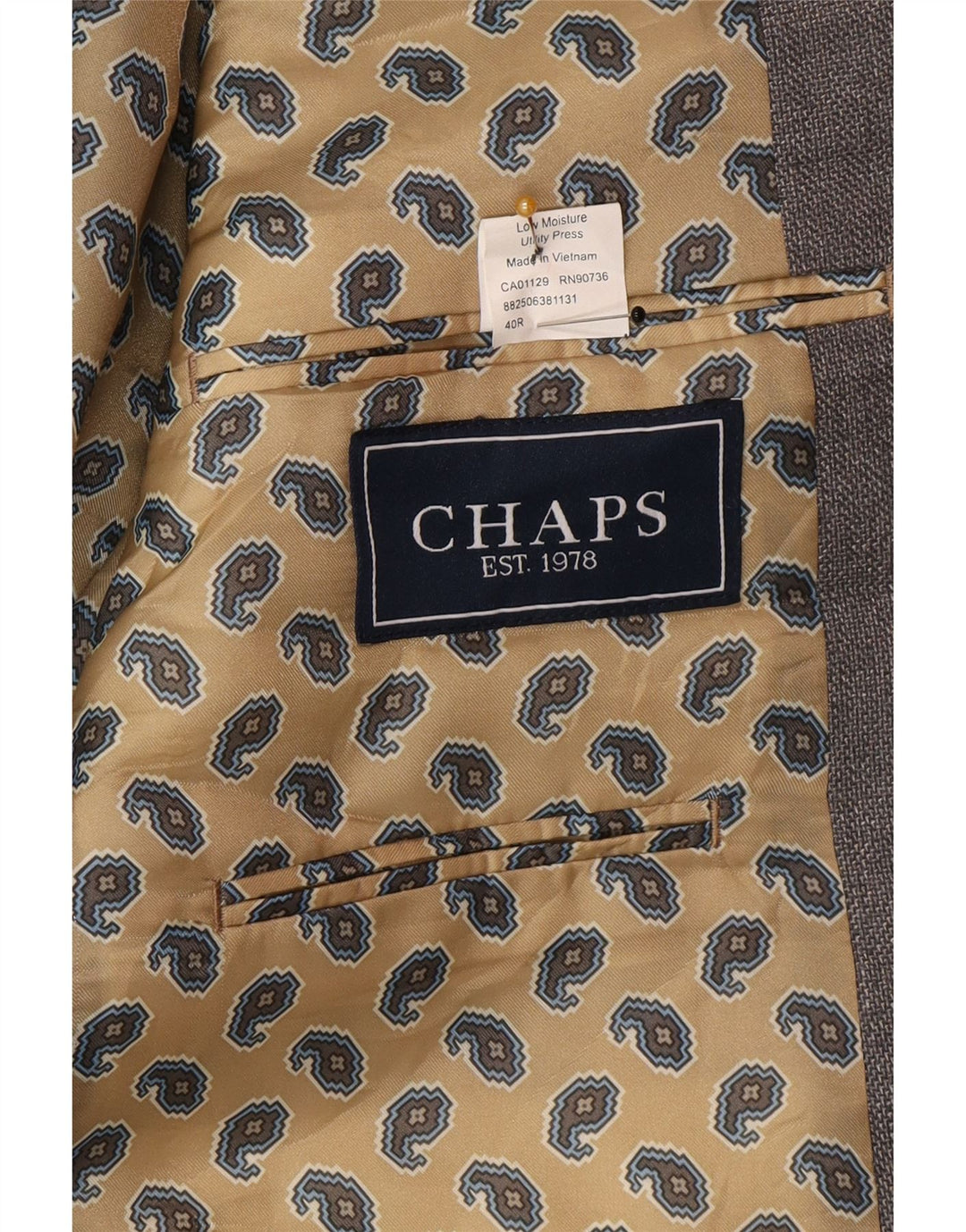 Jachetă Blazer pentru bărbați Chaps, cu 2 nasturi, UK 40, mare, gri, poliester