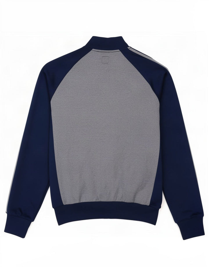 Jachetă pentru trening Adidas pentru bărbați, bumbac color bloc, albastru bleumarin mediu