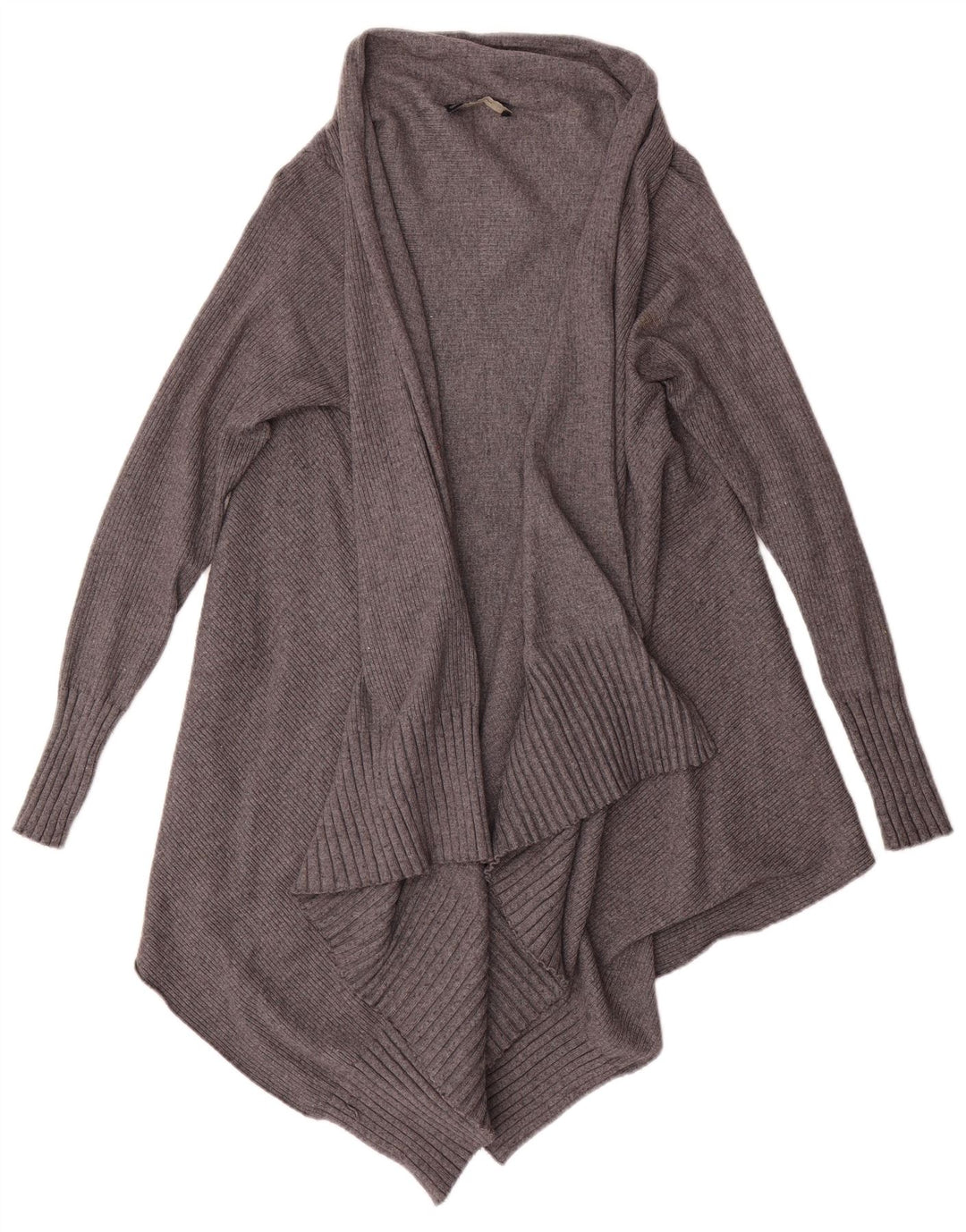 Pulover cardigan deschis asimetric pentru femei Zara UK 14 Viscoză gri mediu