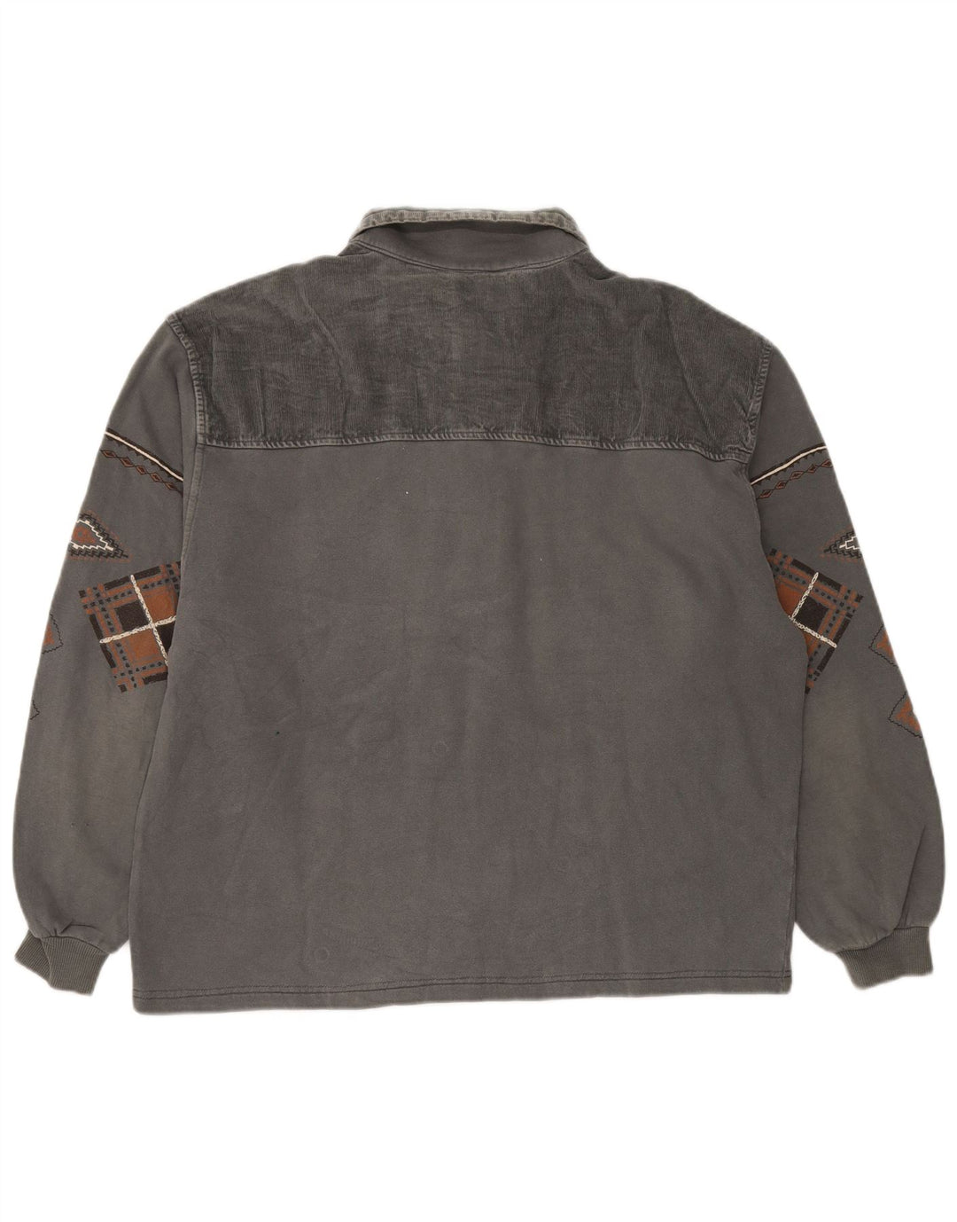 Hanorac Chewan pentru bărbați cu gât polo Jumper XL gri geometric