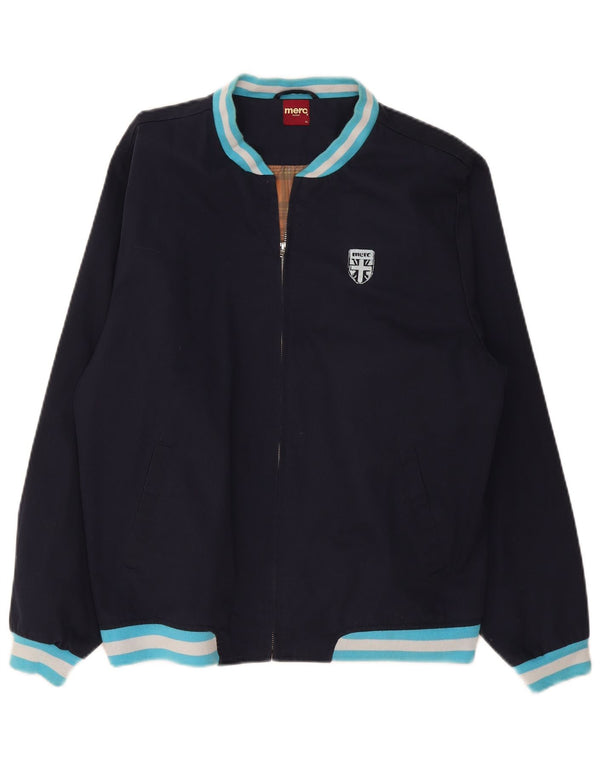 Jachetă Bomber pentru bărbați Merc UK 42 XL, albastru bleumarin, bumbac color bloc