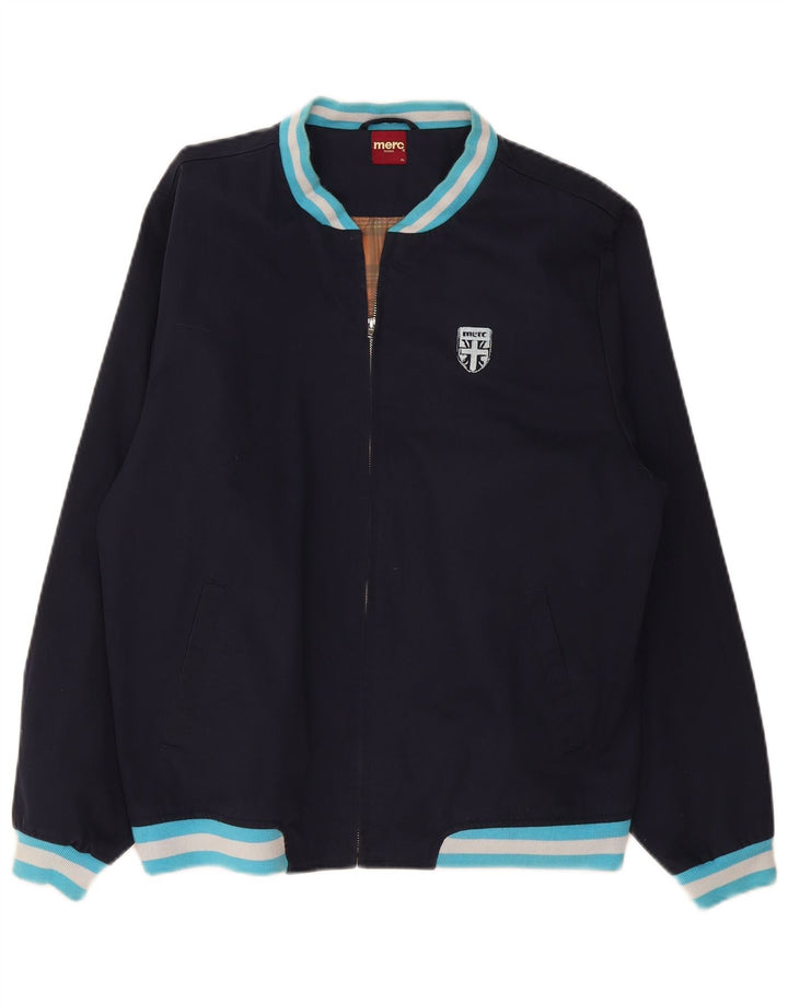 Jachetă Bomber pentru bărbați Merc UK 42 XL, albastru bleumarin, bumbac color bloc