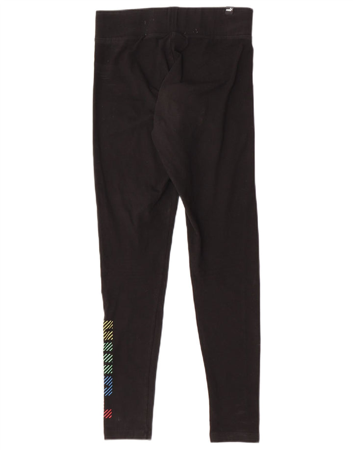 Puma Womens Graphic Leggings UK 12 Medium Black