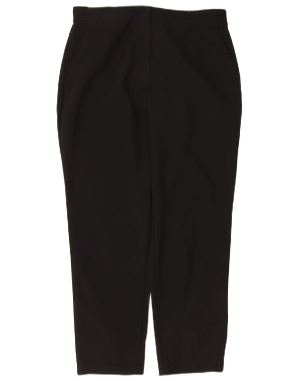 Marks & Spencer Womens Tapered Cropped Trousers UK 12 Medium W30 L25 Black