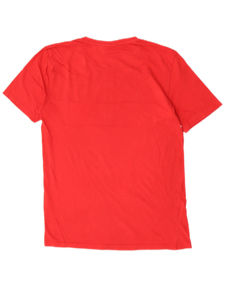 Tricou cu grafic Fila pentru bărbați Top mediu roșu din bumbac color bloc
