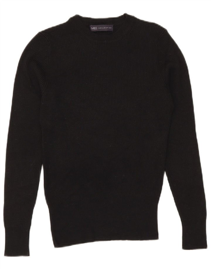 Pulover pentru femei Marks & Spencer cu decolteu triplu UK 10 Mic Negru