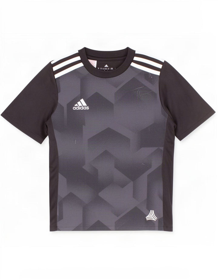 Tricou Adidas Climalite pentru baieti Top 7-8 ani poliester geometric negru