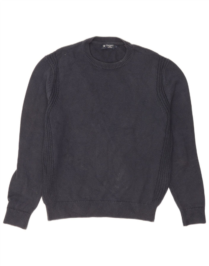 Pulover Hackett pentru bărbați, cu gât crew, bumbac mic, albastru bleumarin