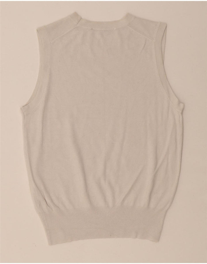 ZARA Womens Crop Vest Tank Top UK 12 Medium Off White Viscose Vintage Zara and Second-Hand Zara from Messina Hembry 