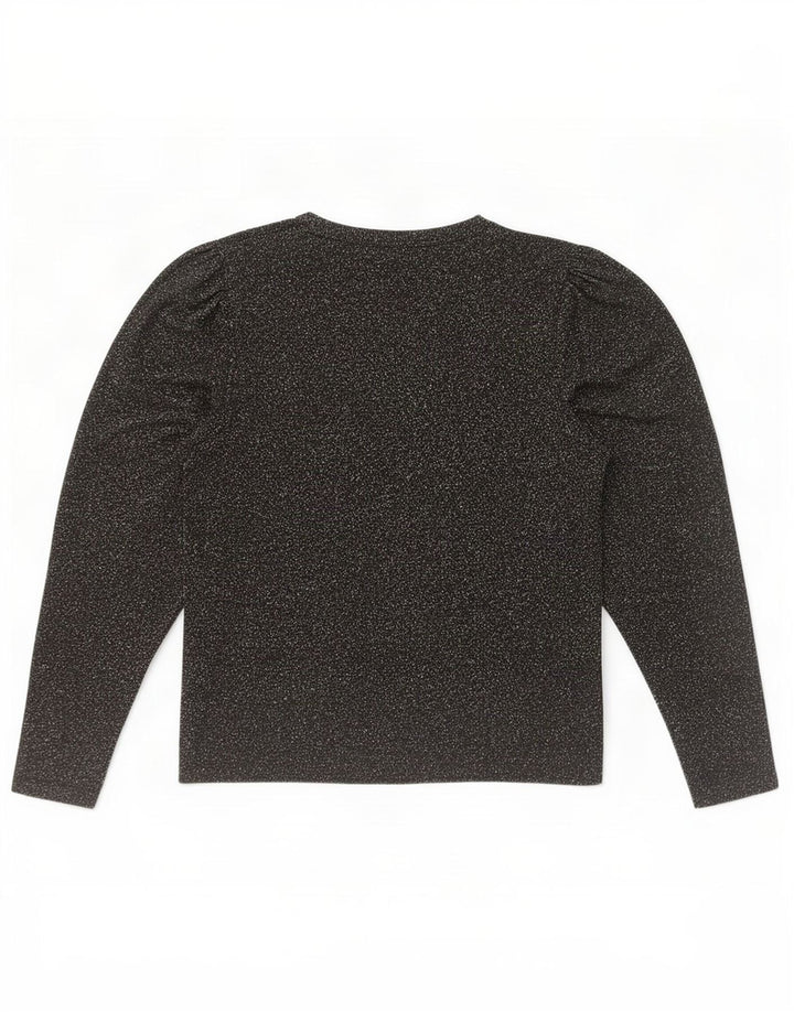 Top pentru femei Zara cu mânecă lungă UK 12 Medium Negru