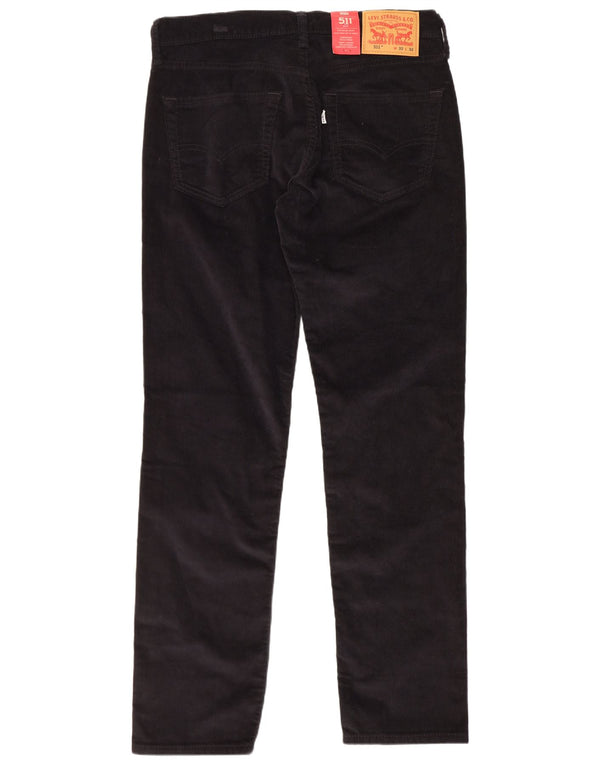 Pantaloni Levi's 511 Slim Fit, din velur, W32 L32, bumbac negru