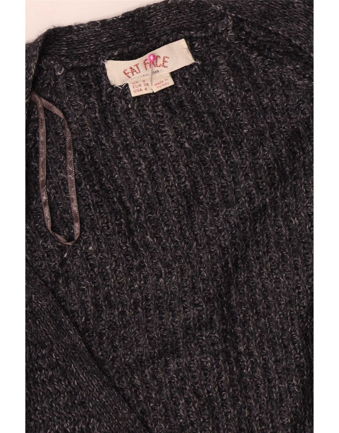 Pulover cardigan supradimensionat pentru femei Fat Face UK 8 mic gri acrilic
