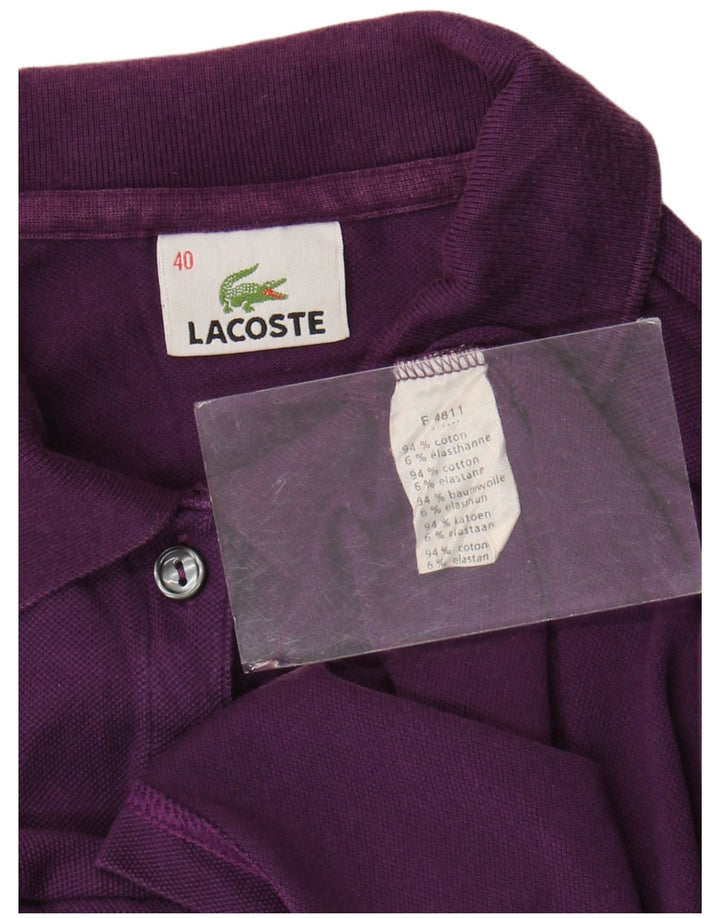 Tricou polo Lacoste pentru femei, mărimea 40, bumbac violet mediu