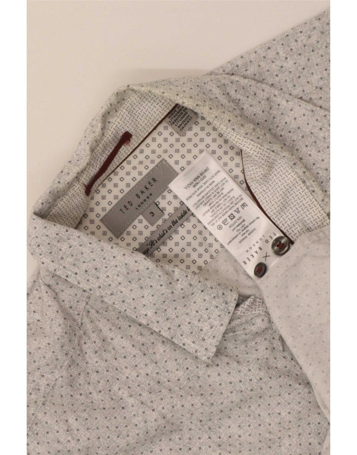 Cămașă pentru bărbați Ted Baker, mărimea 3, bumbac cu pete, gri mediu