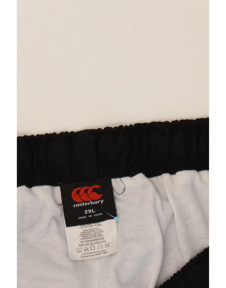 Pantaloni de vânt cu grafică Canterbury pentru bărbați, poliester negru 2XL
