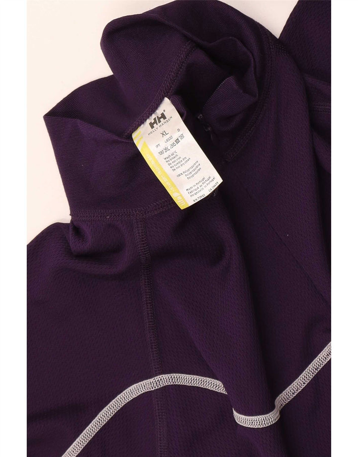 Top de trening Helly Hansen pentru femei, cu fermoar, cu gât, pulover, UK 18 XL, violet