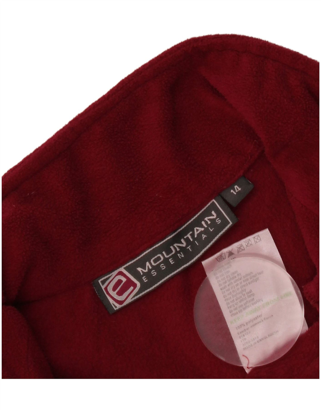 Jumper pentru femei Mountain Essentials, cu fermoar și gât, din lână UK 14, poliester roșu mare
