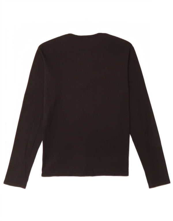 Tricou Benetton pentru femei cu mânecă lungă, cu ajustare normală, Top UK 16 Large Negru