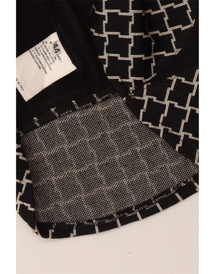 VINTAGE Womens Trumpet Skirt IT 44 Medium W30  Black Houndstooth Polyester Vintage Vintage and Second-Hand Vintage from Messina Hembry 