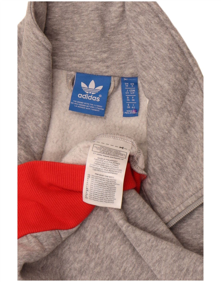 Jachetă de top pentru trening grafic Adidas pentru femei UK 10, gri mic, color block
