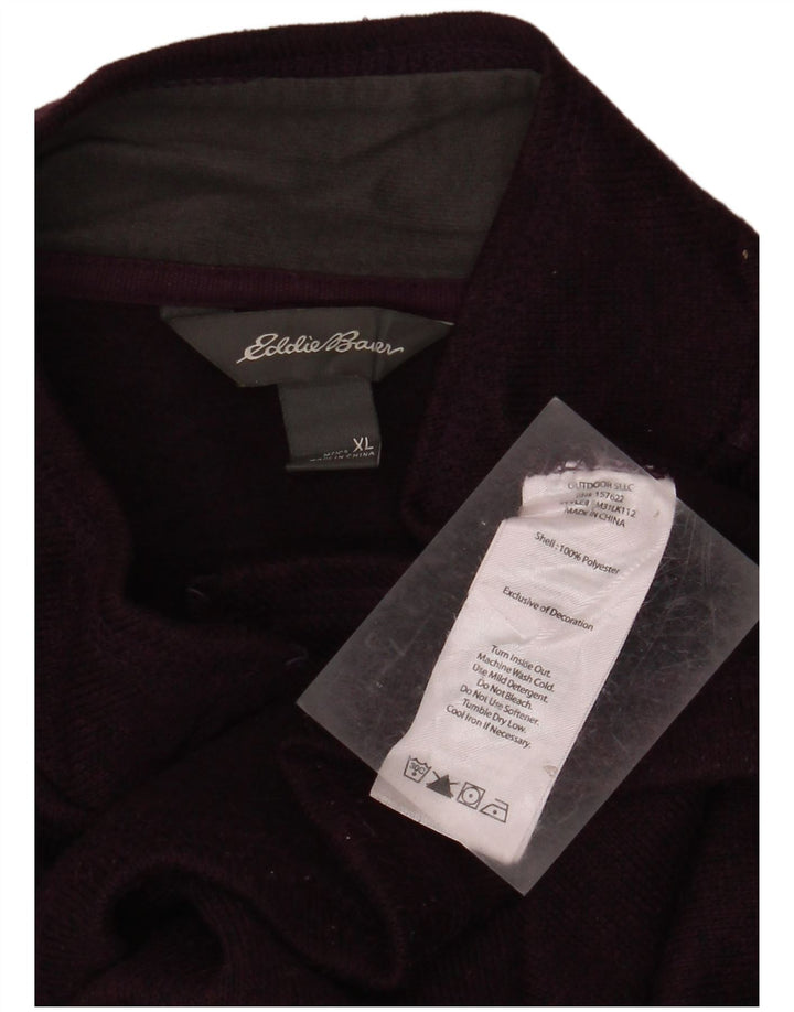 EDDIE BAUER Hanorac pentru bărbați, cu fermoar, XL, poliester mov.