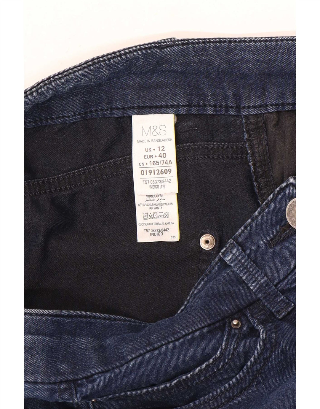 Blugi tăiați pentru femei Marks & Spencer UK 12 Medium L30 L21 Bumbac albastru