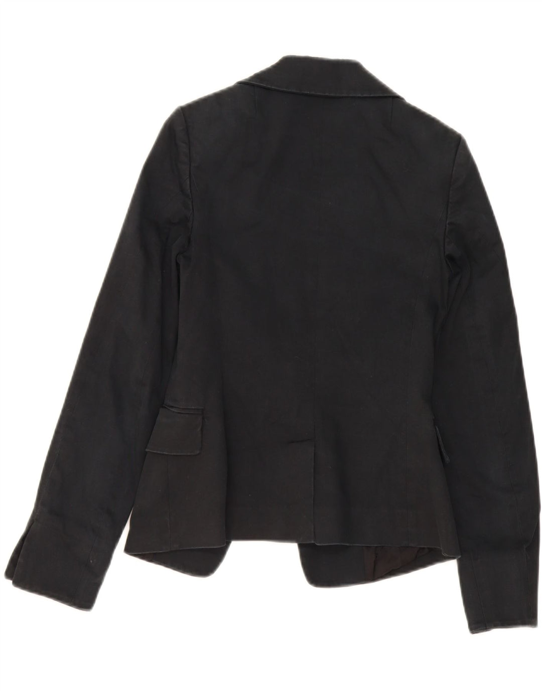PINKO Womens 1 Button Blazer Jacket UK 8 Small Black Cotton Vintage Pinko and Second-Hand Pinko from Messina Hembry 