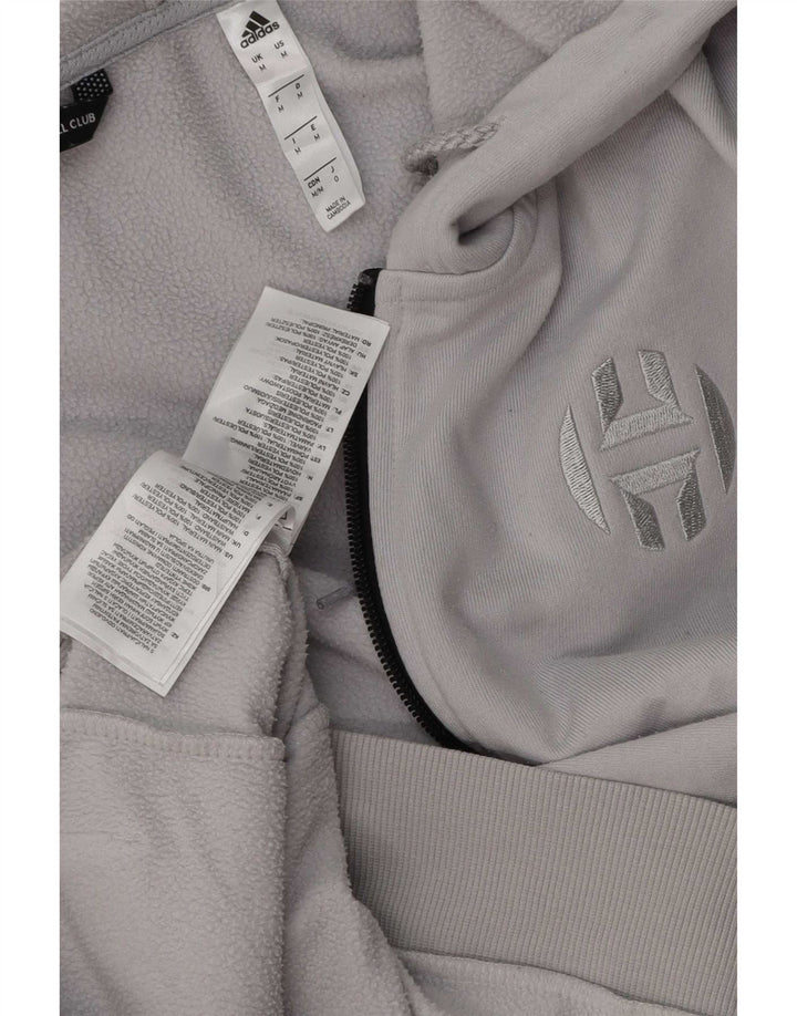 Pulover Adidas pentru bărbați, cu fermoar, poliester, gri mediu