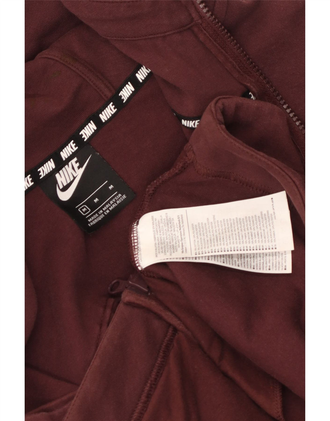Pulover Nike Graphic Zip pentru femei UK 14 Bumbac maro mediu
