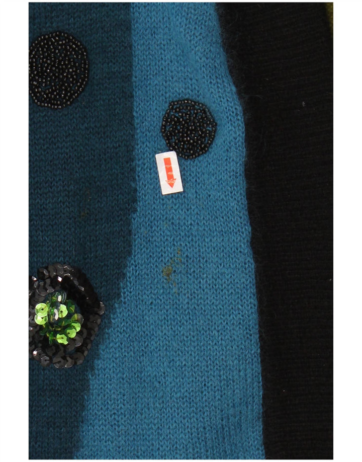 TOPLIKE Pulover cardigan cu paragate supradimensionat pentru femei EU 40 Albastru mediu