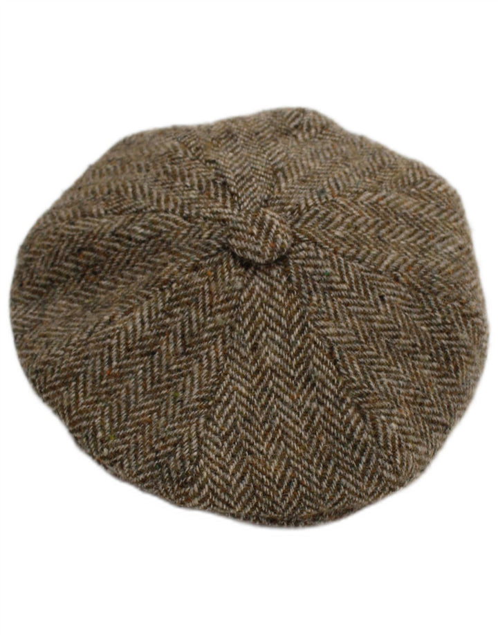 Șapcă plată pentru bărbați Harris Tweed, lână nouă, gri, în spinare, clasică