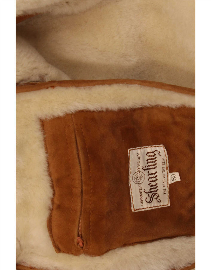 Pardesiu din shearling vintage pentru bărbați IT 50 mare, bej