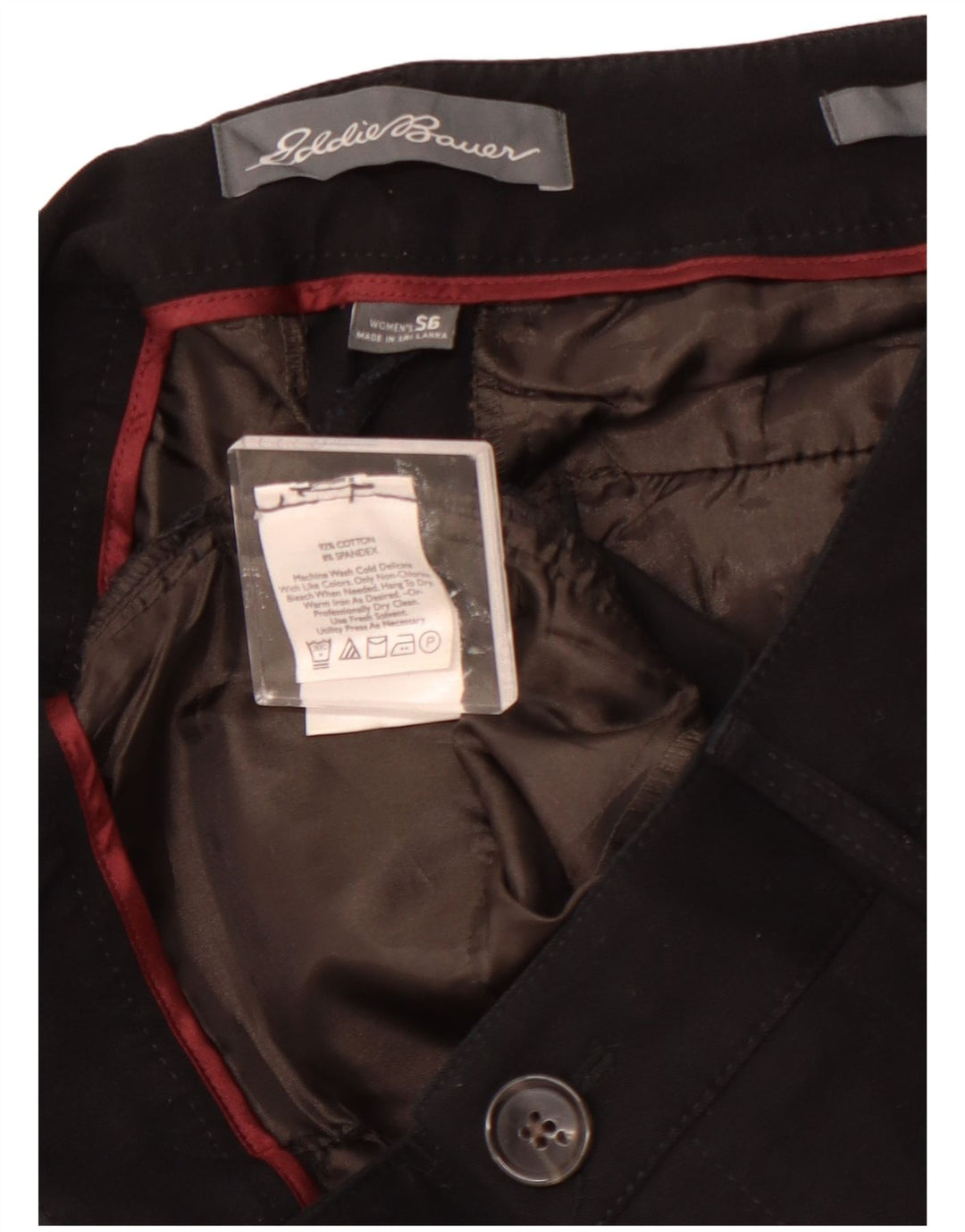 EDDIE BAUER Pantaloni casual pentru femei cu croiala curbată US 6 Medium W28 L29 Negri