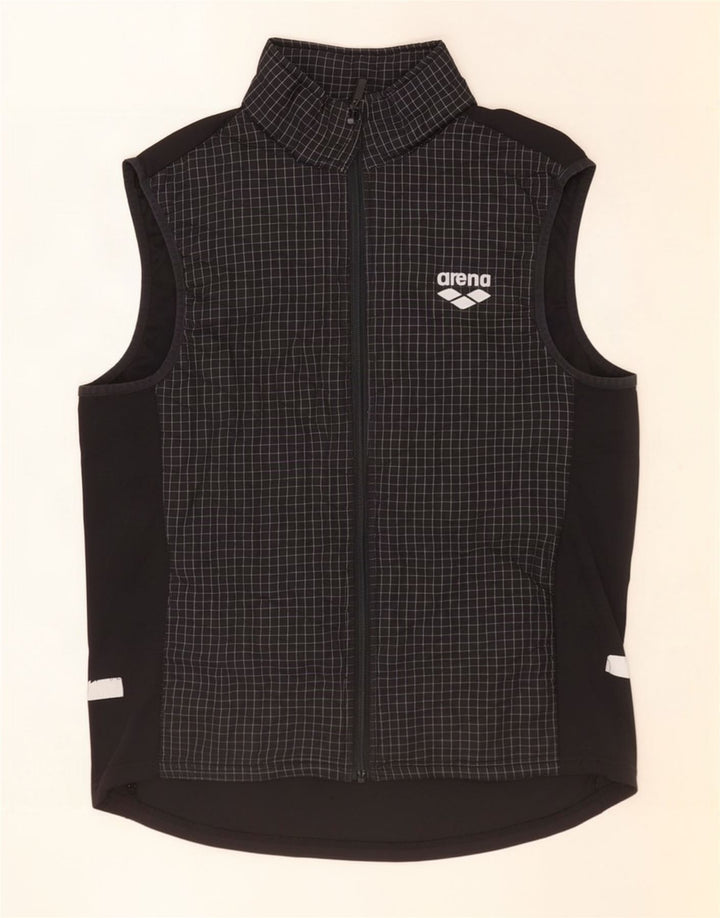 Arena Womens Graphic Padded Gilet UK 14 Medium Black Check Poliester